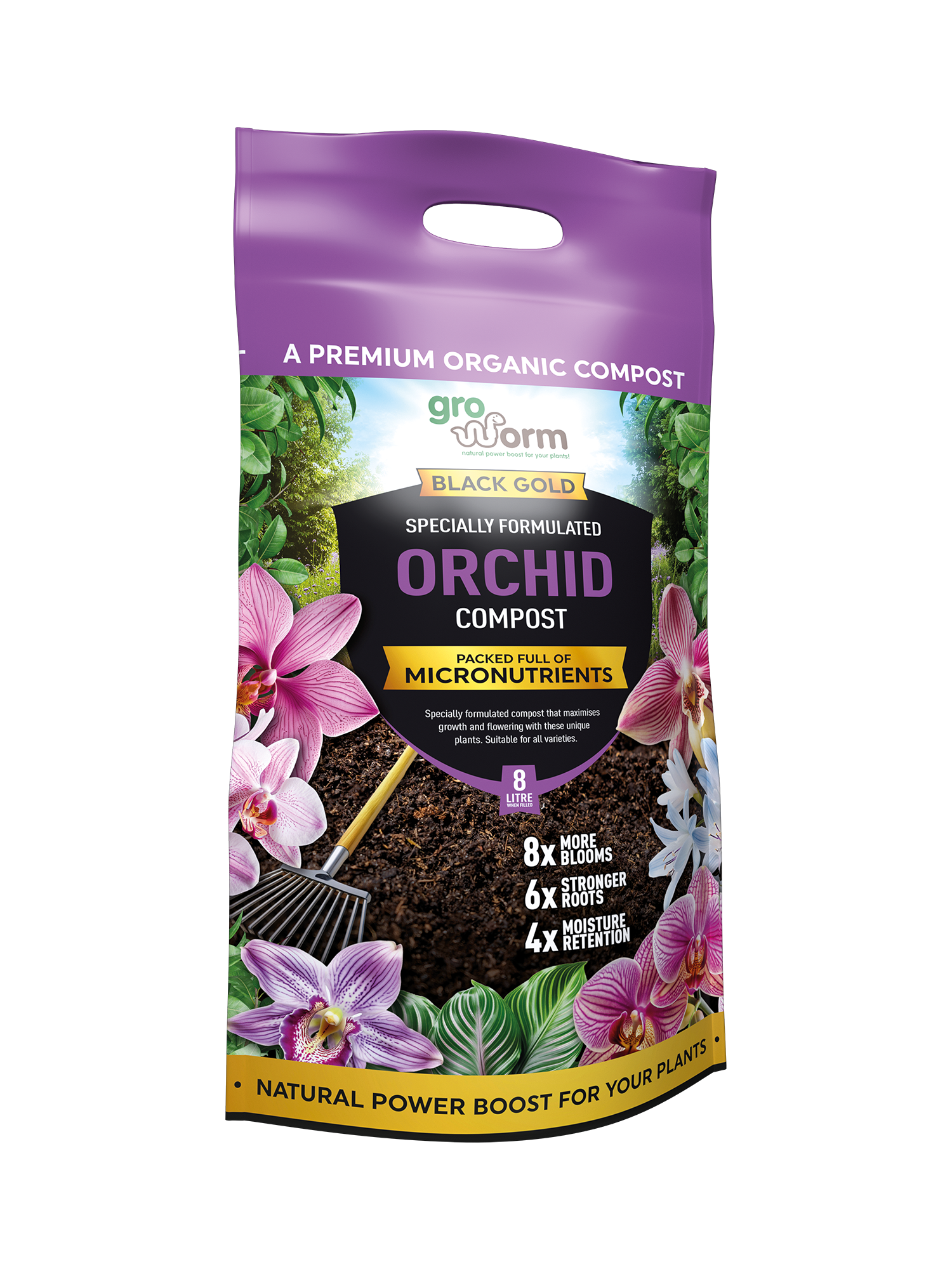 Orchid Black Gold Compost 8 Litre Carry Bag – Gro Worm