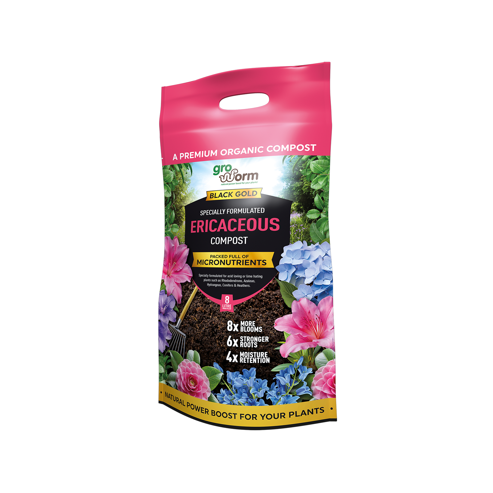 ericaceous potting mix Ericaceous Black Gold Compost 8 Litre Carry Bag – Gro Worm