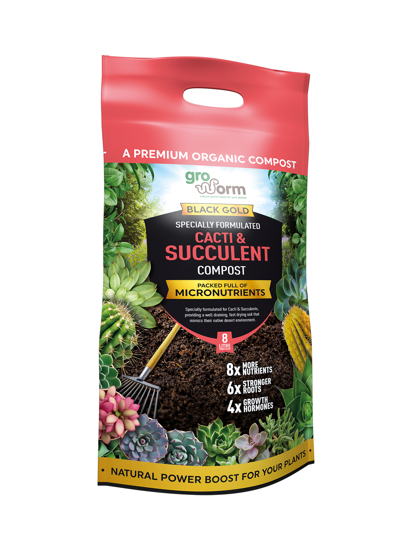 black gold cactus soil Cactus Black Gold Compost 8 Litre Carry Bag – Gro Worm