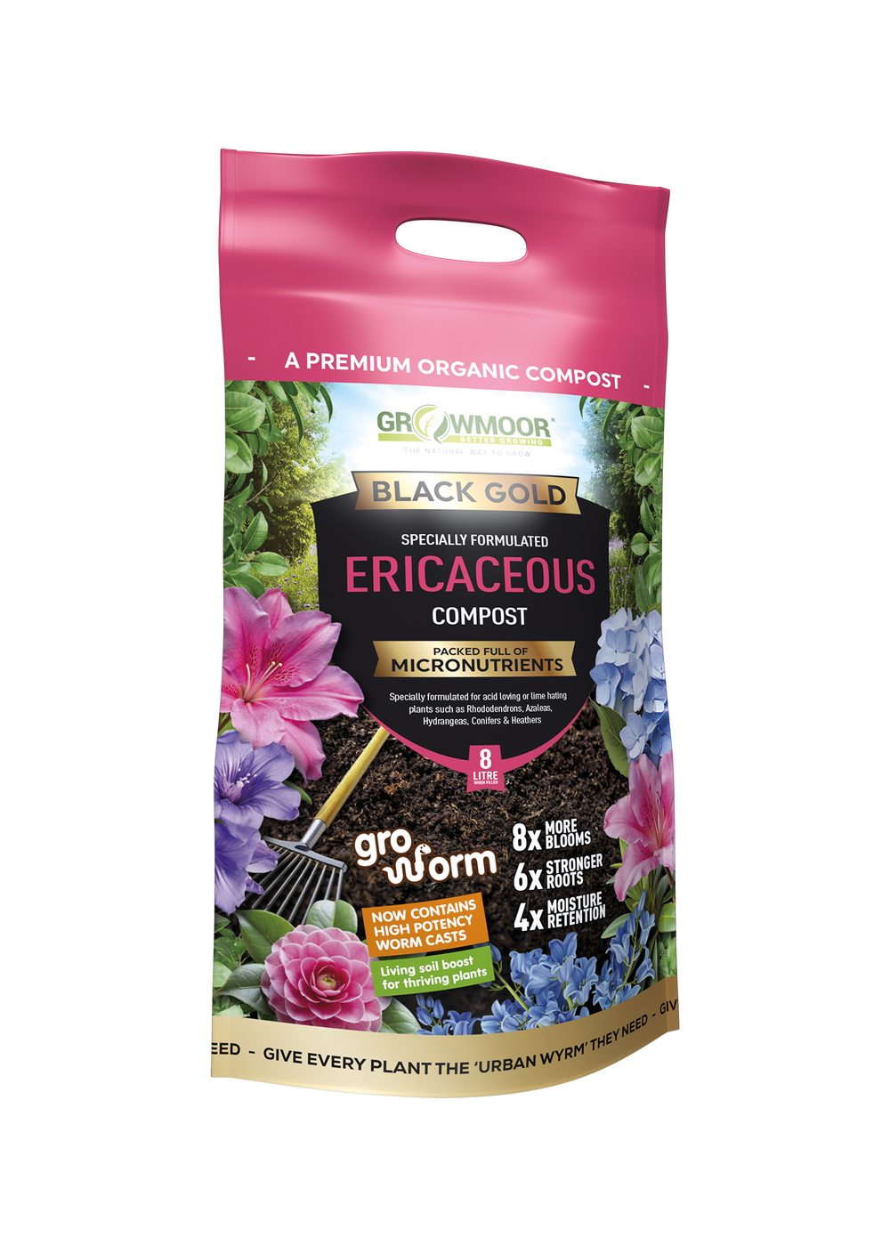 Ericaceous Black Gold Compost 8 Litre Carry Bag
