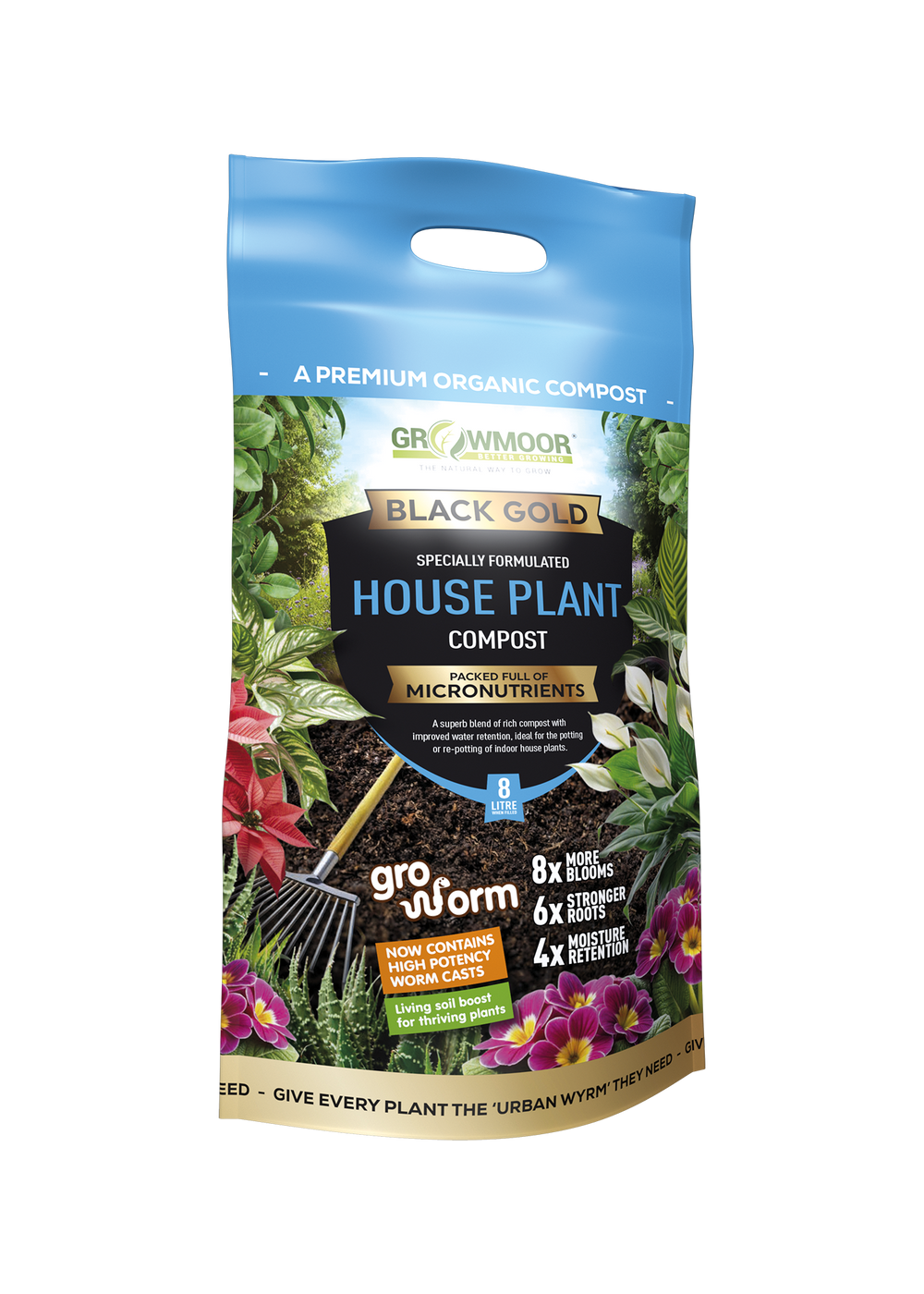House Plant Black Gold Compost 8 Litre Carry Bag