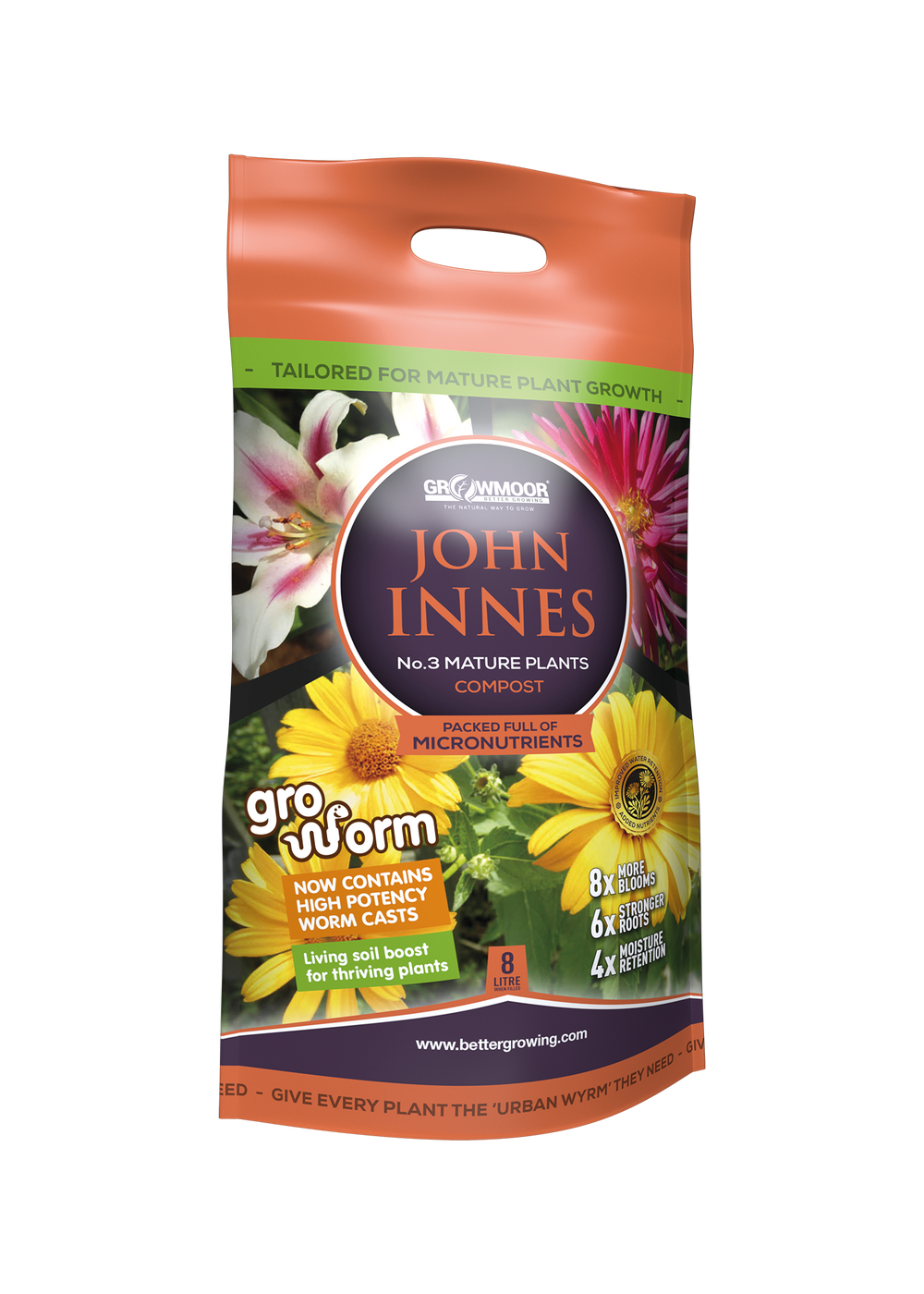John Innes No 3 Mature Plants Compost 8 Litre Carry Bag